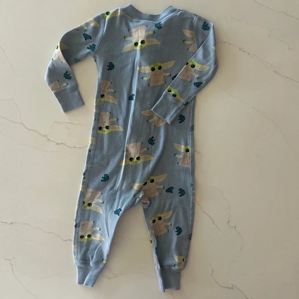 Hanna Andersson Baby Yoda Light Blue Sleeper Zippy 18-24 Months